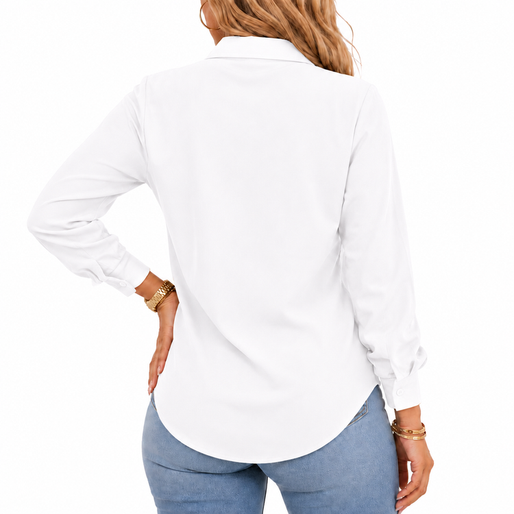 شومیز زنانه سفید یقه مردانه؛ ساده و طرح لویی ویتون